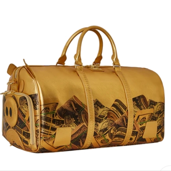 NWT Sprayground Squid Game Metallic Duffle Graffiti Sneaker Compartment Leather - Picture 2 of 16